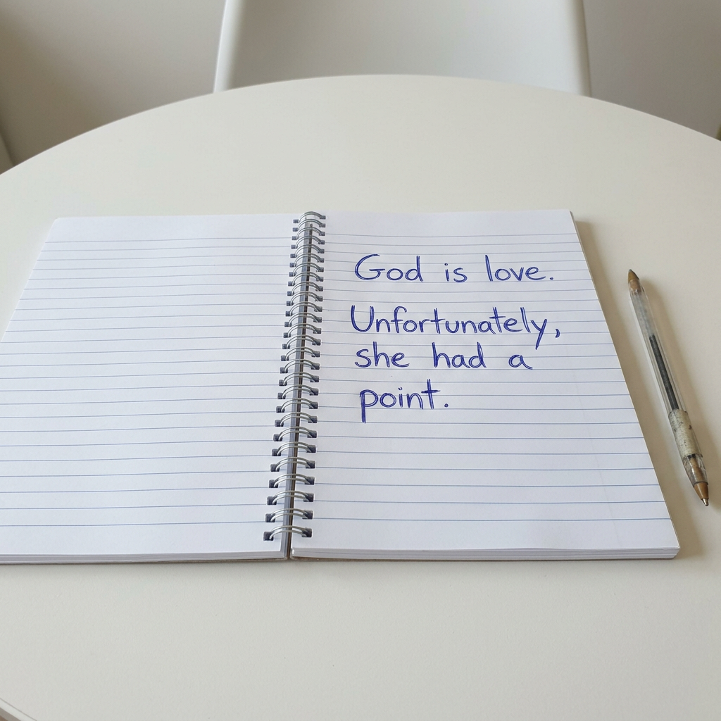 Simple white background with four-word assignment